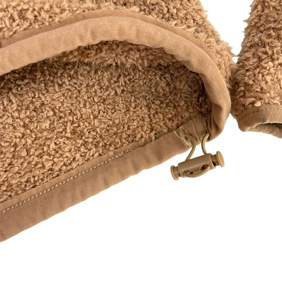 Skims Cozy Knit Teddy Cropped Pullover Camel S/M - Picture 11 of 15